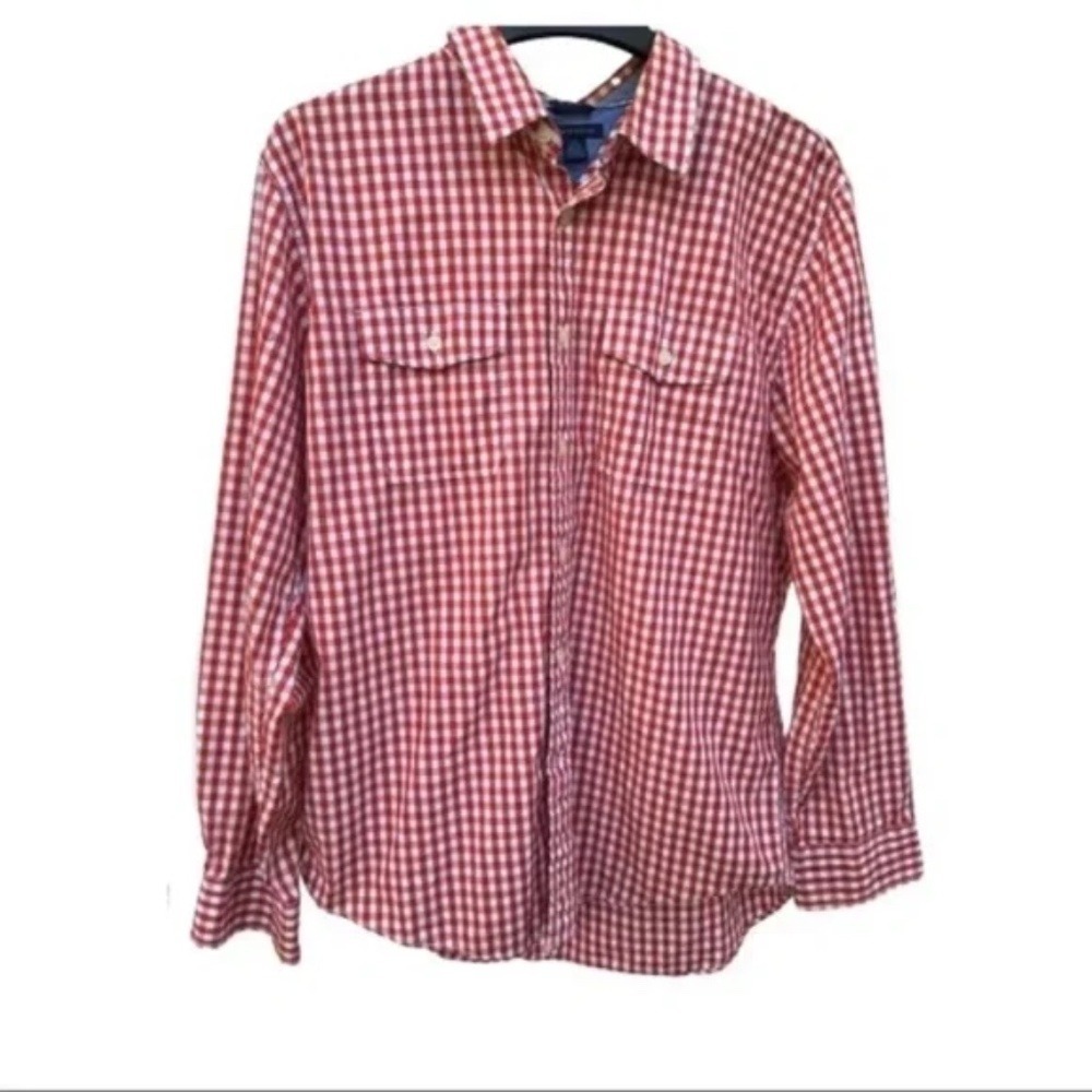Tommy Hilfiger Trim Fit Check Plaid Long Sleeve Button Down Shirt Men Size Large